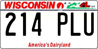 WI license plate 214PLU