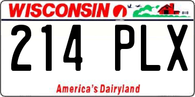 WI license plate 214PLX