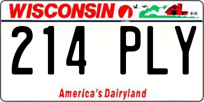 WI license plate 214PLY