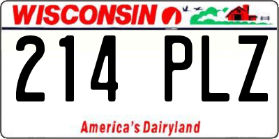 WI license plate 214PLZ