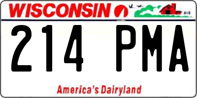 WI license plate 214PMA