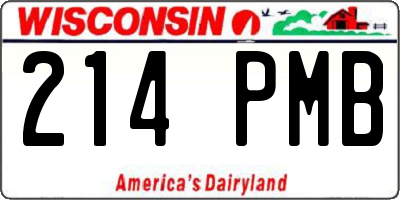 WI license plate 214PMB