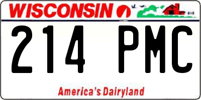 WI license plate 214PMC