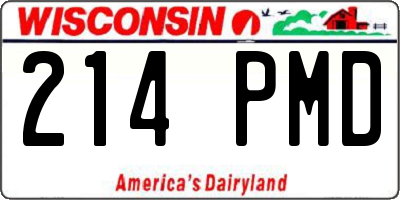 WI license plate 214PMD