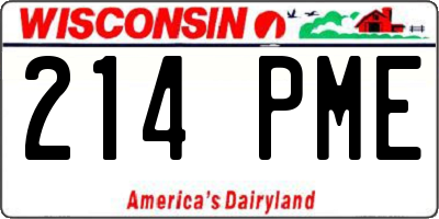 WI license plate 214PME