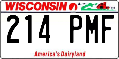 WI license plate 214PMF