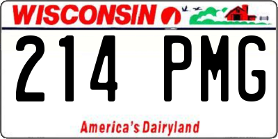 WI license plate 214PMG