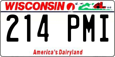 WI license plate 214PMI