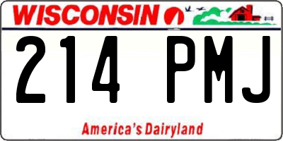 WI license plate 214PMJ