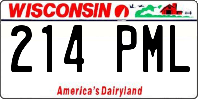 WI license plate 214PML