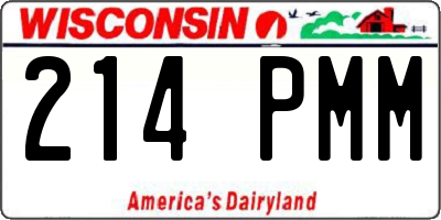 WI license plate 214PMM