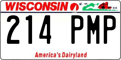 WI license plate 214PMP
