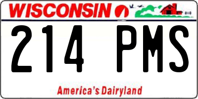 WI license plate 214PMS