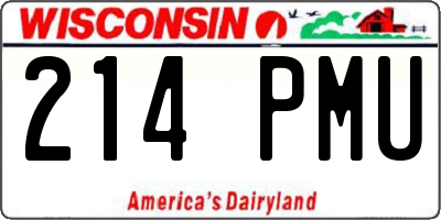 WI license plate 214PMU