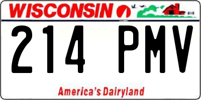 WI license plate 214PMV
