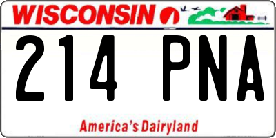 WI license plate 214PNA