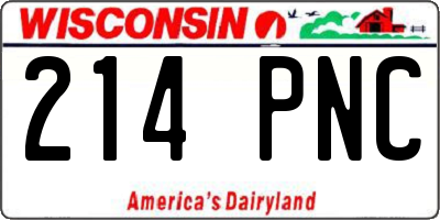 WI license plate 214PNC