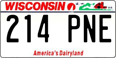 WI license plate 214PNE