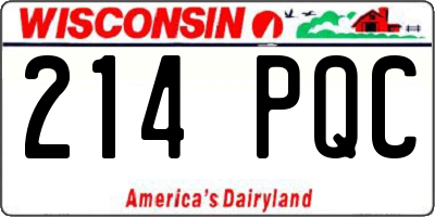 WI license plate 214PQC