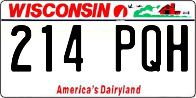 WI license plate 214PQH