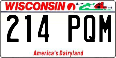 WI license plate 214PQM