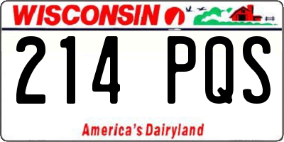 WI license plate 214PQS
