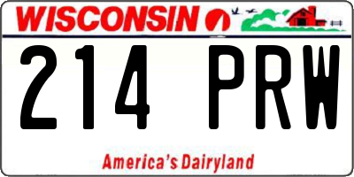 WI license plate 214PRW