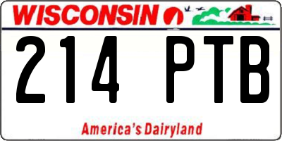 WI license plate 214PTB