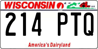 WI license plate 214PTQ