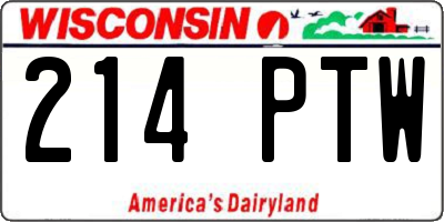 WI license plate 214PTW