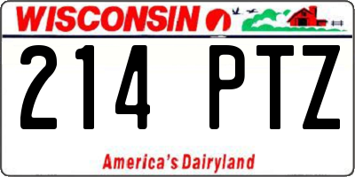 WI license plate 214PTZ