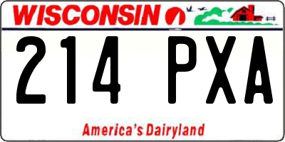 WI license plate 214PXA