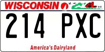 WI license plate 214PXC