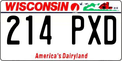WI license plate 214PXD