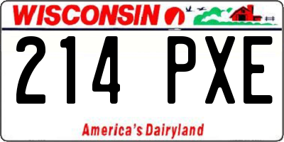 WI license plate 214PXE