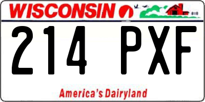 WI license plate 214PXF