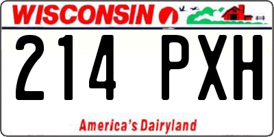 WI license plate 214PXH