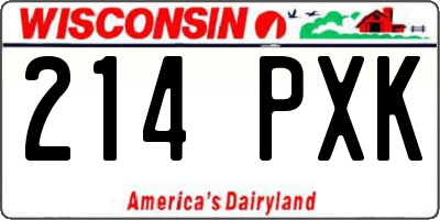 WI license plate 214PXK
