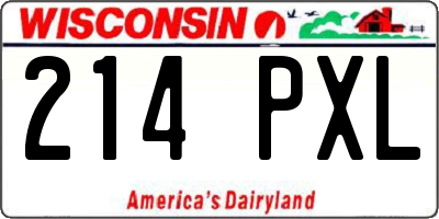 WI license plate 214PXL