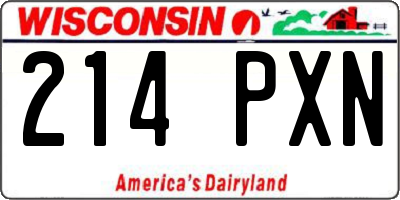 WI license plate 214PXN
