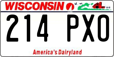 WI license plate 214PXO