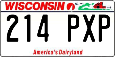 WI license plate 214PXP