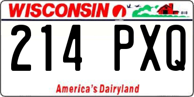 WI license plate 214PXQ