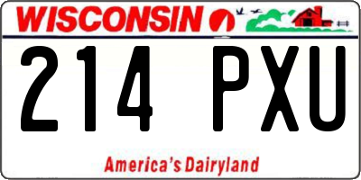 WI license plate 214PXU