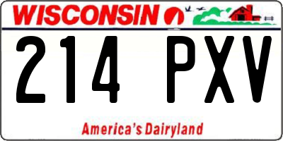 WI license plate 214PXV