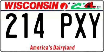 WI license plate 214PXY