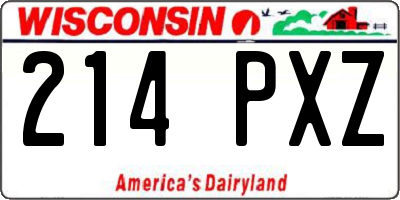 WI license plate 214PXZ