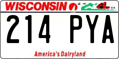 WI license plate 214PYA