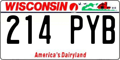 WI license plate 214PYB