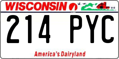 WI license plate 214PYC